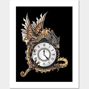 The Steam-Powered Dragon With Gray Head - Steampunk Fantasy Art Posters and Art